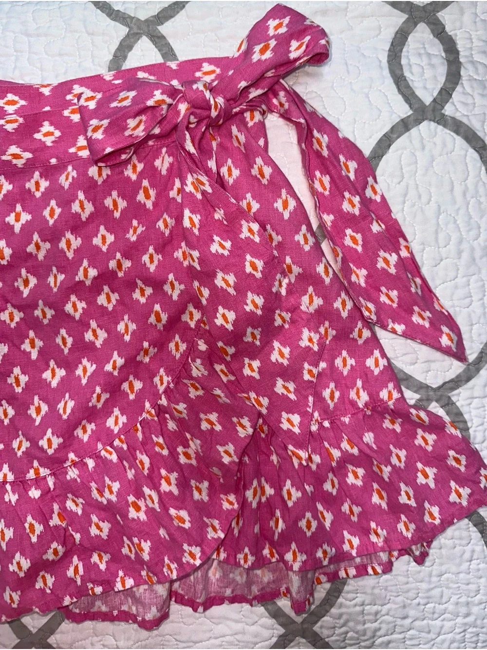 Aerie Pink Pattern Wrap Skirt Women’s Size Small